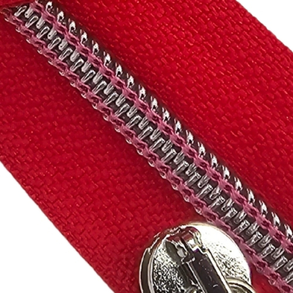 Reißverschluss Rot Silber Rosé