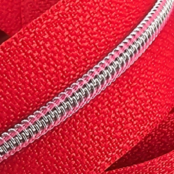 Feiner Reißverschluss Rot Silber Rosé
