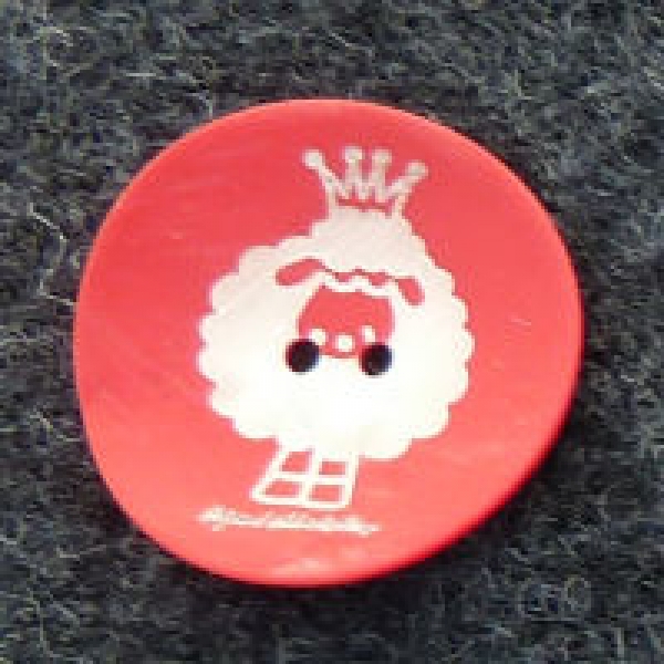 Perlmuttknopf 34 mm rot