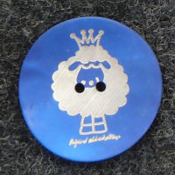 Perlmuttknopf 34 mm royalblau