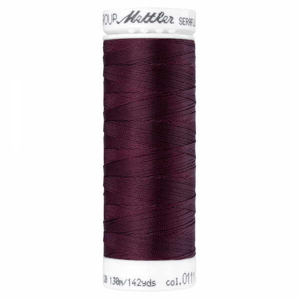Beet Red Seraflex elastisches Garn Amann Mettler weiß