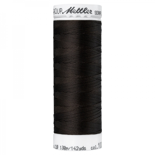 Very Dark Brown Seraflex elastisches Garn Amann Mettler weiß