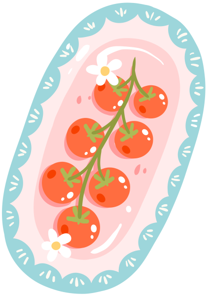 Bügelbild Tomaten Teller